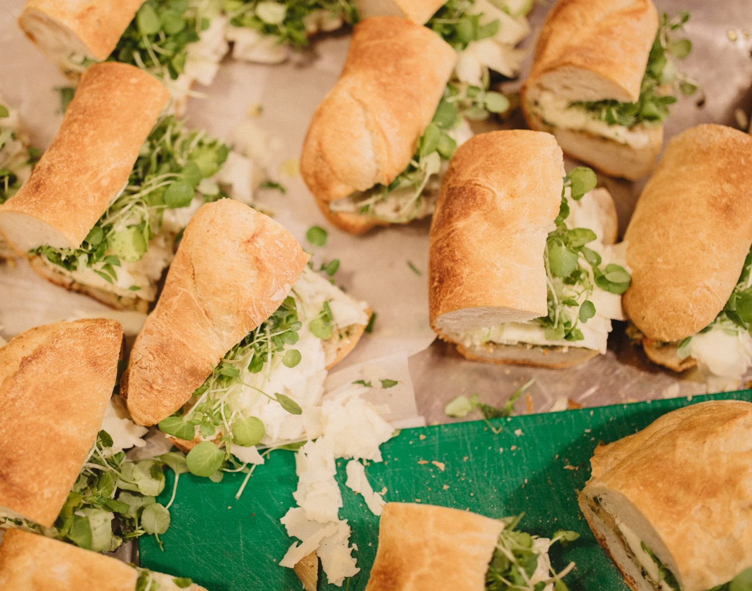 fresh salad being plated